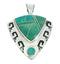 Turquoise Inlay Jewelry Southwestern Sterling Silver Pendant GS75883