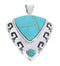 Sterling Silver Turquoise Inlay Jewelry Southwestern Pendant GS75888