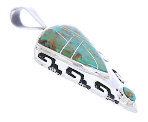 Silver Turquoise Inlay Jewelry Southwestern Pendant GS75890