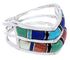 Southwest Multicolor Silver Ring Size 7-1/4 GS73850