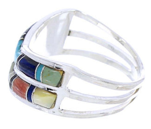 Multicolor Southwest Sterling Silver Ring Size 7-1/2 GS73928