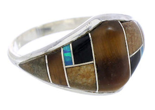 Southwest Multicolor Inlay Ring Size 4-3/4 GS74222
