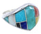 Genuine Silver Multicolor Inlay Ring Size 5-1/2 GS74105