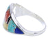 Genuine Silver Multicolor Inlay Ring Size 5-1/2 GS74105