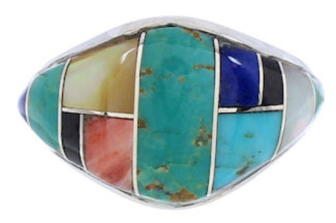 Southwest Multicolor Genuine Sterling Silver Ring Size 7-1/4 GS74110