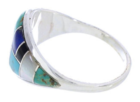 Southwest Multicolor Genuine Sterling Silver Ring Size 7-1/4 GS74110