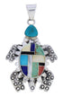 Multicolor Turtle Sterling Silver Pendant AX23678