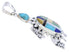 Multicolor Inlay Sterling Silver Turtle Pendant AX23683