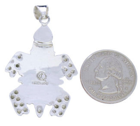 Multicolor Inlay Sterling Silver Turtle Pendant AX23683