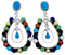 Sterling Silver Jewelry Multicolor Post Dangle Earrings MW73447