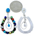 Sterling Silver Jewelry Multicolor Post Dangle Earrings MW73447
