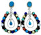 Silver Multicolor Post Dangle Earrings MW73475