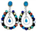 Silver Multicolor Post Dangle Earrings MW73475