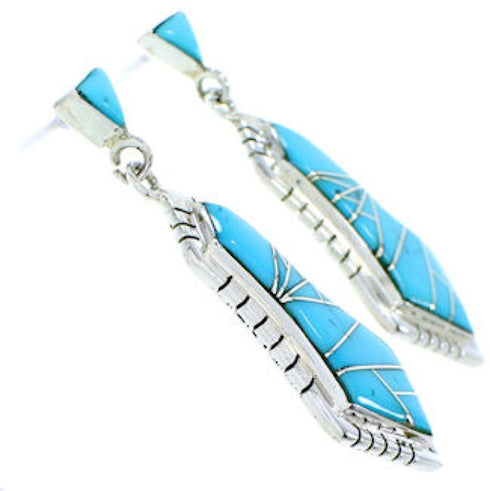 Sterling Silver Turquoise Inlay Southwest Post Earrings MW73501