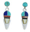 Sterling Silver And Multicolor Inlay Post Dangle Earrings BW73723