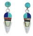 Sterling Silver And Multicolor Inlay Post Dangle Earrings BW73723