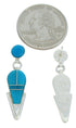 Southwestern Turquoise Inlay Post Dangle Earrings BW73741