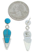 Sterling Silver Jewelry Turquoise Inlay Post Dangle Earrings BW73753