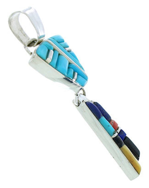 Turquoise And Multicolor Inlay Southwest Pendant BW76063