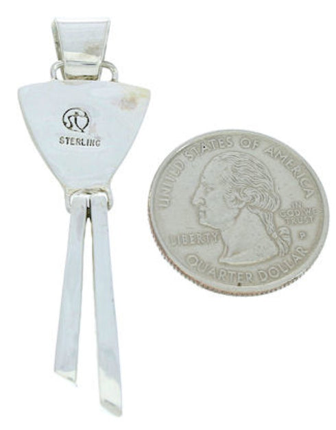 Sterling Silver Jewelry Turquoise Multicolor Inlay Pendant BW76074