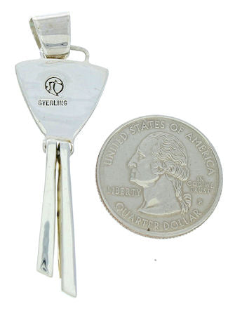 Southwest Turquoise And Multicolor Inlay Slide Pendant BW76076