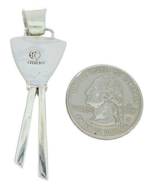 Sterling Silver Turquoise Inlay Southwest Slide Pendant BW76109