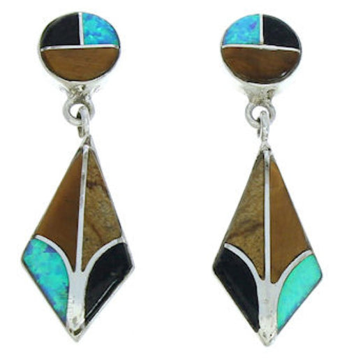 Multicolor Inlay Jewelry Post Dangle Earrings BW74223