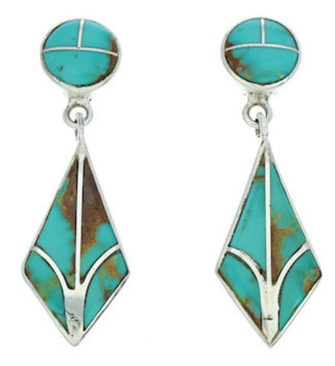 Southwest Turquoise And Sterling Silver Earrings