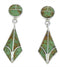 Sterling Silver Turquoise Inlay Post Dangle Earrings Jewelry BW74231