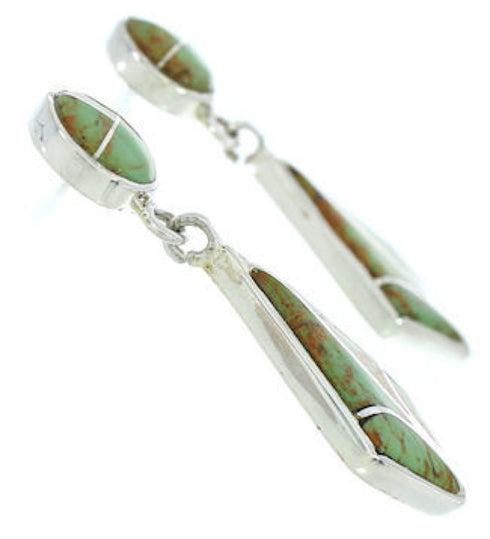 Sterling Silver Turquoise Inlay Post Dangle Earrings Jewelry BW74231