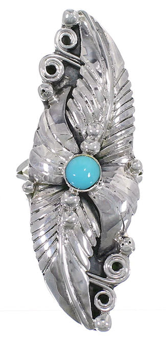 Genuine Sterling Silver Turquoise Ring Size 7-1/2 UX31893
