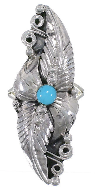 Turquoise And Genuine Sterling Silver Southwest Ring Size 5-1/4 WX79104