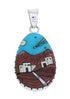 Multicolor Native American Village Or Pueblo Design Pendant EX31671
