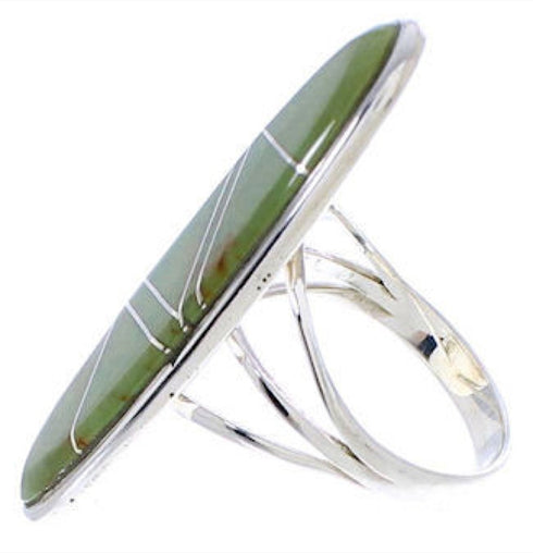 Turquoise Southwest Sterling Silver Jewelry Ring Size 7-1/4 YX33740
