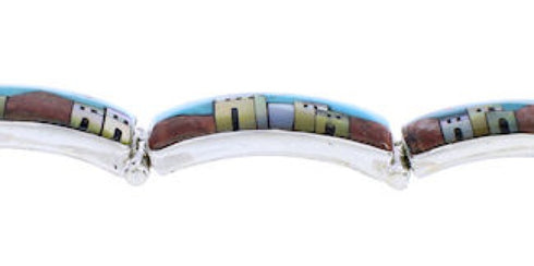 Multicolor Native American Design Southwest Link Bracelet EX28404