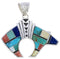 Southwest Sterling Silver Bear Multicolor Pendant GS74708