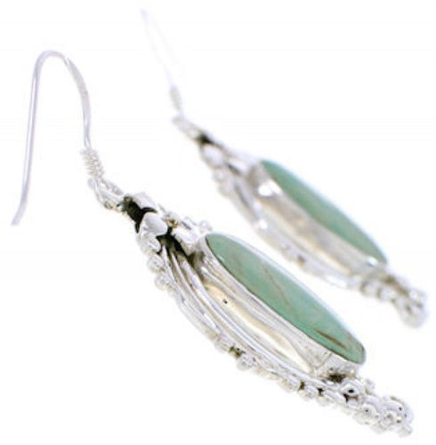 Sterling Silver Southwest Jewelry Turquoise Hook Earrings BW74796