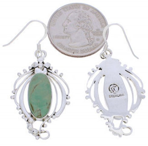 Sterling Silver Southwest Jewelry Turquoise Hook Earrings BW74796