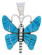 Sterling Silver Jewelry Turquoise Inlay Butterfly Pendant BW75114
