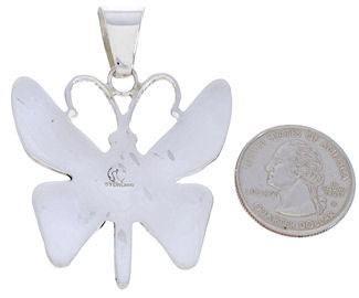 Sterling Silver Jewelry Turquoise Inlay Butterfly Pendant BW75114