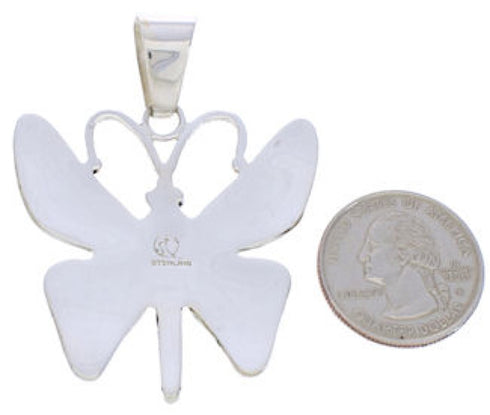 Turquoise Inlay Jewelry Southwestern Butterfly Slide Pendant BW75121