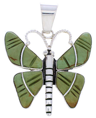 Sterling Silver Southwest Jewelry Butterfly Turquoise Pendant BW75144