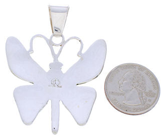 Sterling Silver Southwest Jewelry Butterfly Turquoise Pendant BW75144