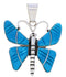 Southwest Turquoise Inlay Butterfly Silver Slide Pendant BW75150