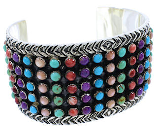 Southwest Multicolor And Silver Cuff Bracelet PX27671