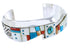 Silver And Multicolor Inlay Cuff Bracelet Jewelry RS75361