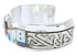 Silver And Multicolor Inlay Cuff Bracelet Jewelry RS75361