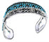 Turquoise Needlepoint Sterling Silver Water Wave Sturdy Cuff Bracelet RS75372