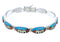 Silver Multicolor Native American Village Design Link Bracelet GS74745