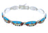 Silver Multicolor Native American Village Design Link Bracelet GS74745